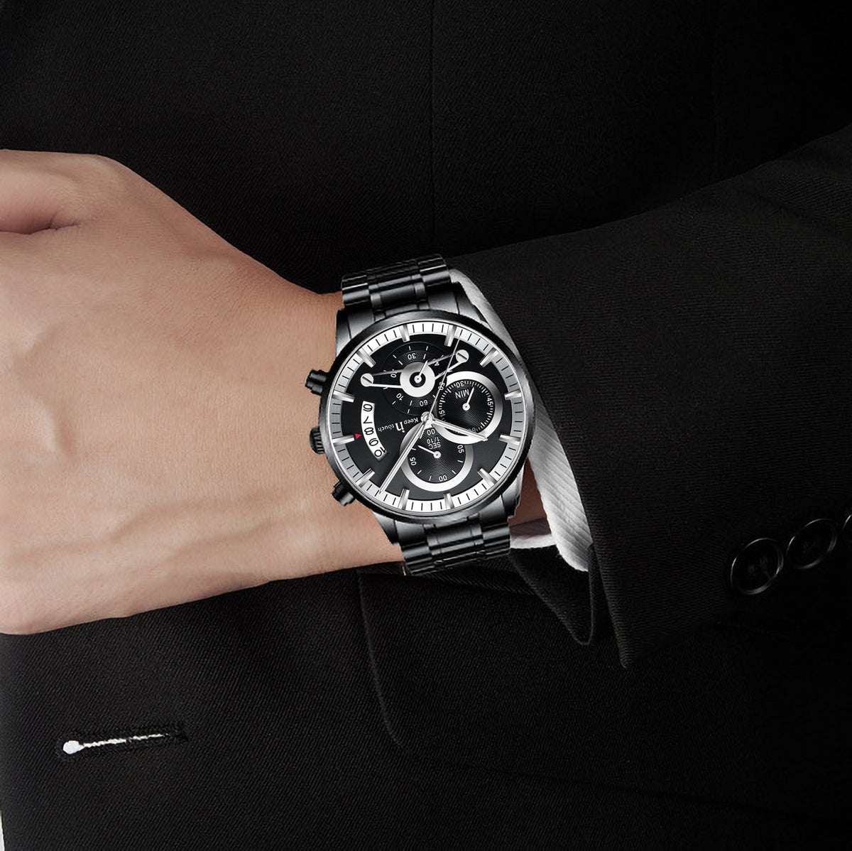 Keep n Touch Premium Moonphase Chronograph Series - For Men KnT-1025 Stainless Steel-Watch