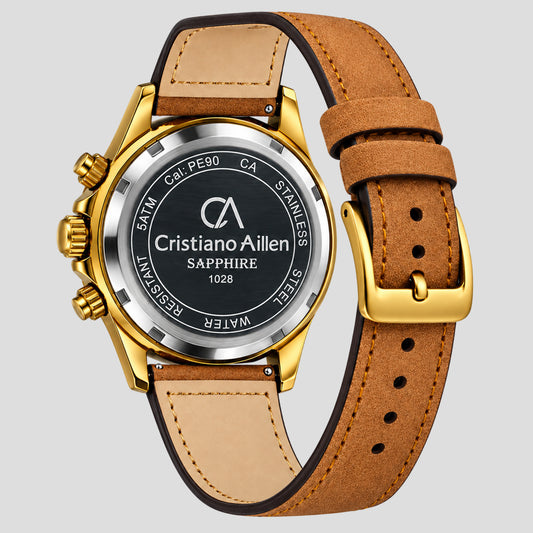 CA-1028 Leather Chronograph Watch