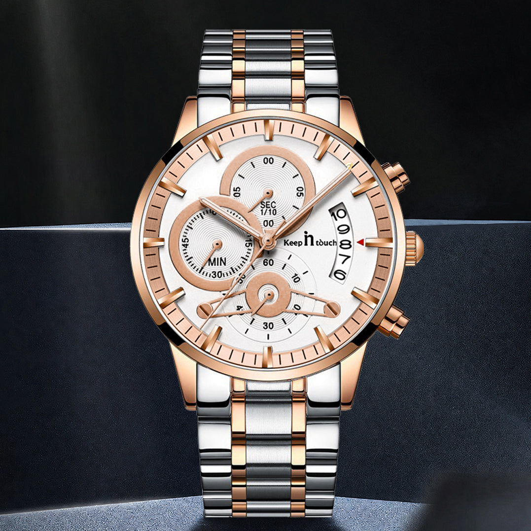 Keep n Touch Premium Moonphase Chronograph Series - For Men KnT-1025 Stainless Steel-Watch