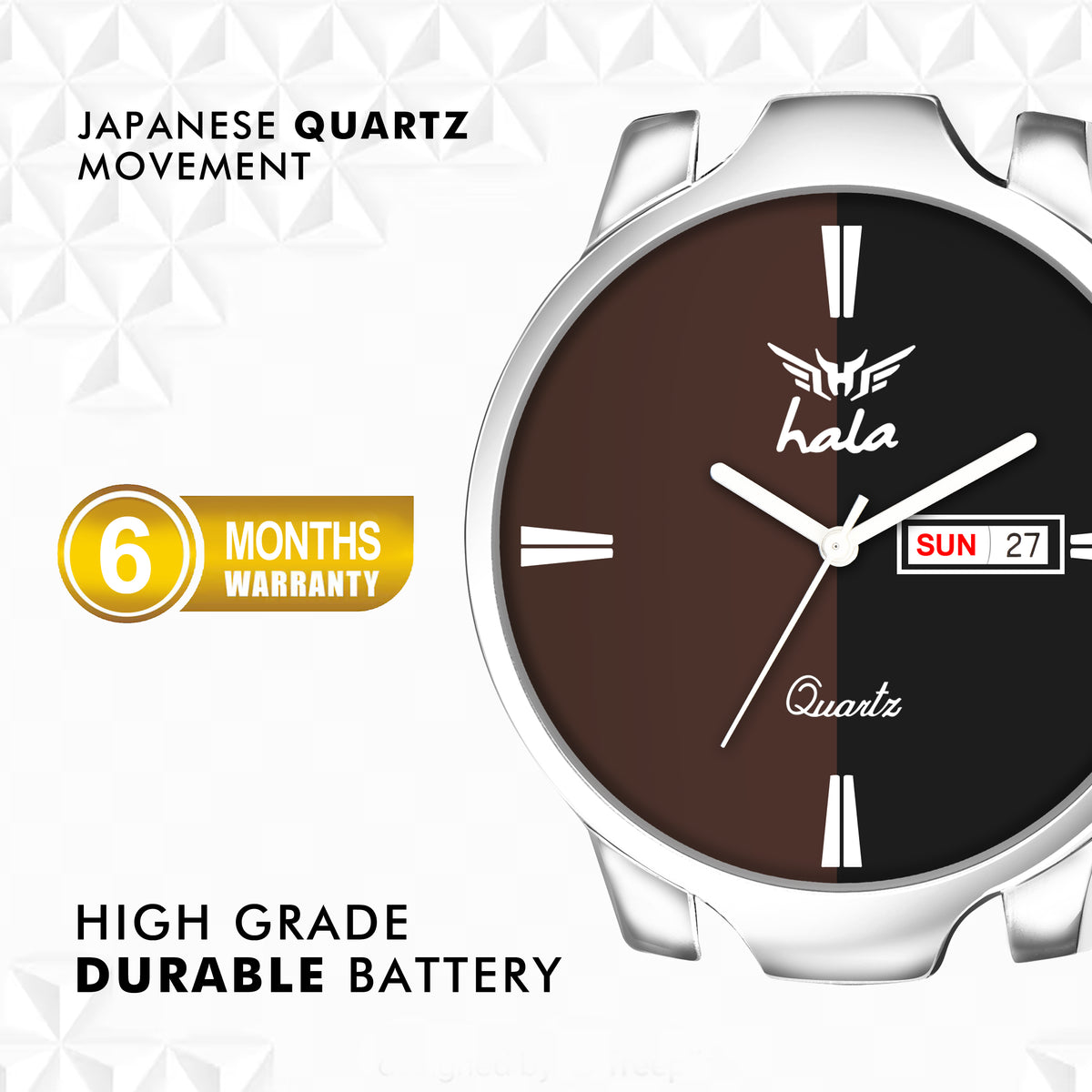 Stylish Premium Genuine Leather Day & Date Watch - 1049
