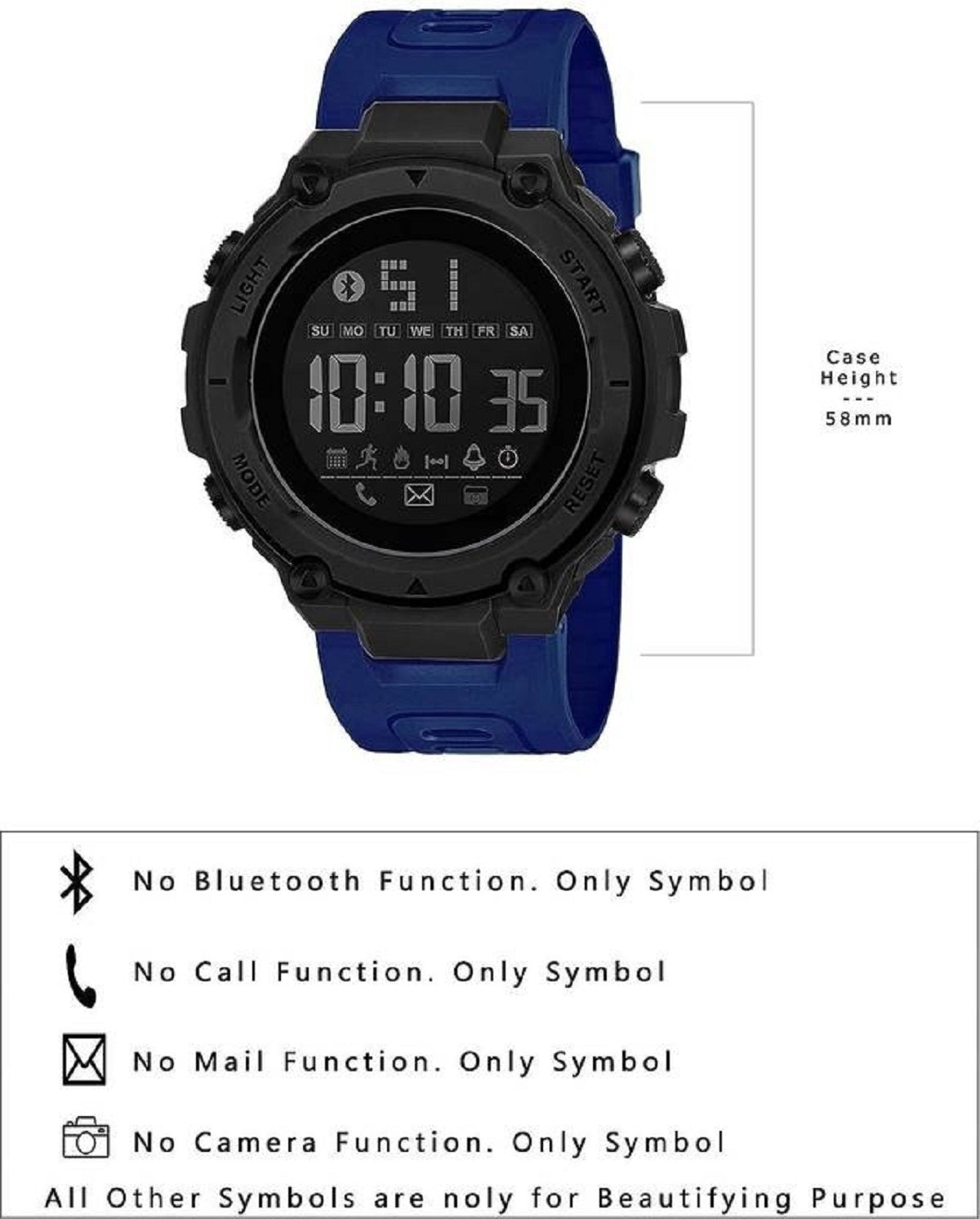 Multifunction Waterproof Wrist Sports Digital Watch - 1145