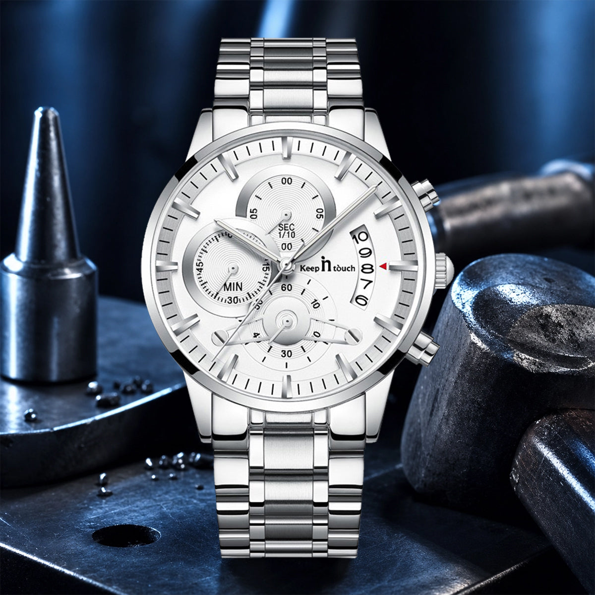 Keep n Touch Premium Moonphase Chronograph Series - For Men KnT-1025 Stainless Steel-Watch
