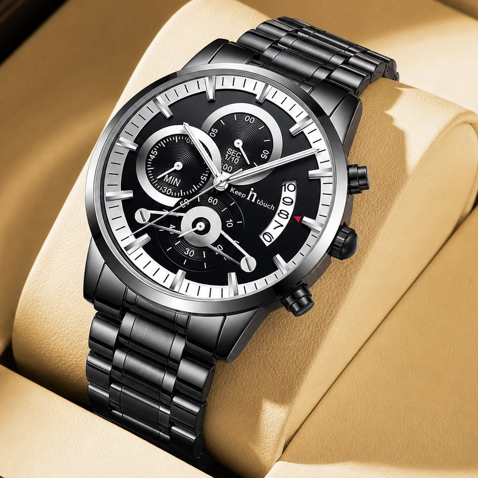 Keep n Touch Premium Moonphase Chronograph Series - For Men KnT-1025 Stainless Steel-Watch
