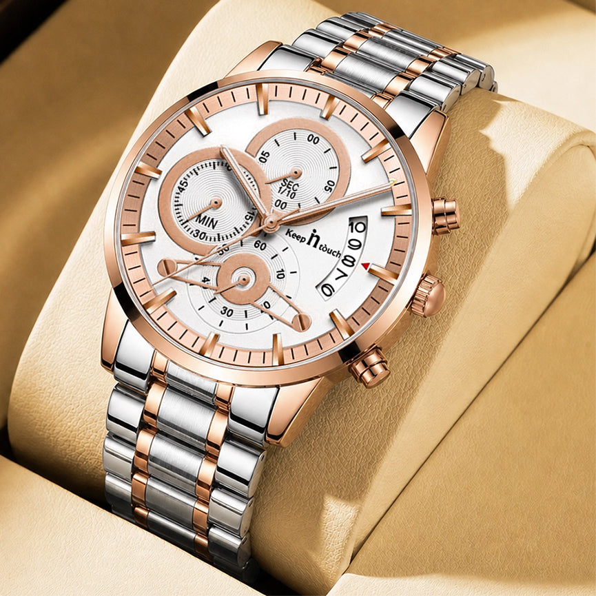 Keep n Touch Premium Moonphase Chronograph Series - For Men KnT-1025 Stainless Steel-Watch