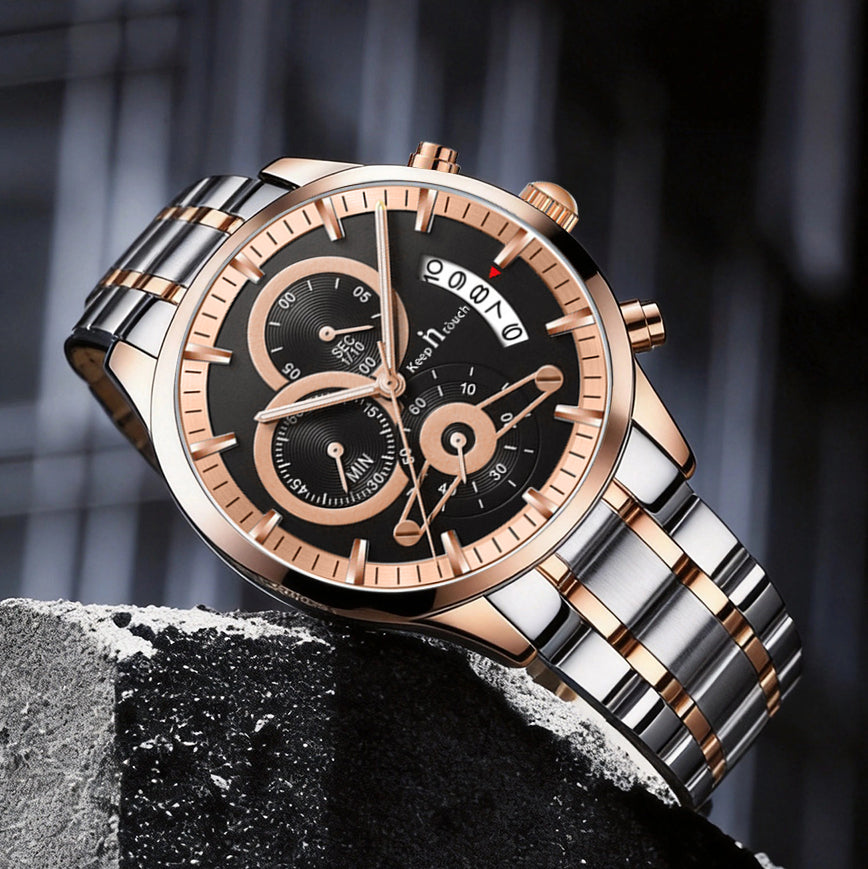 Keep n Touch Premium Moonphase Chronograph Series - For Men KnT-1025 Stainless Steel-Watch