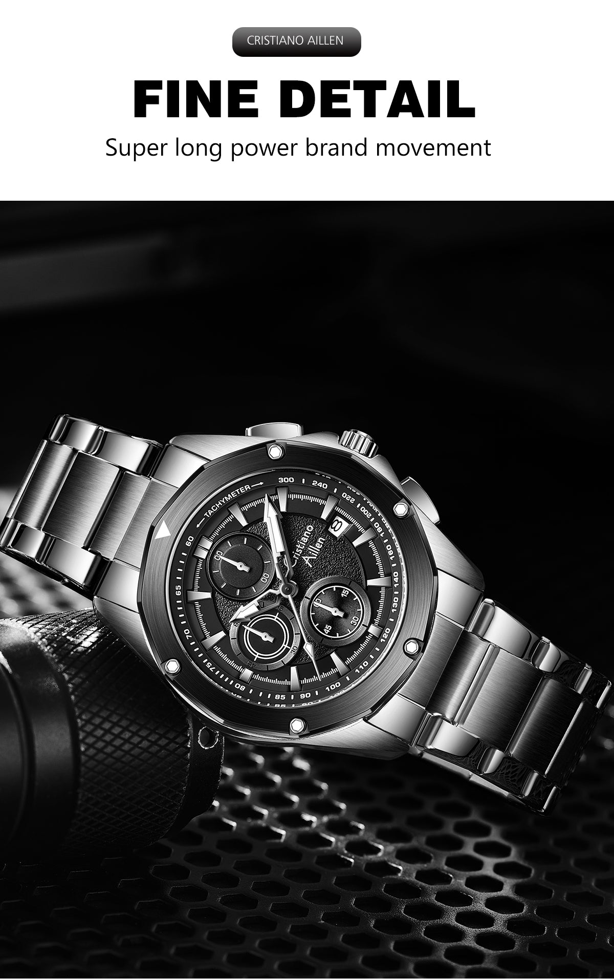 Multifunction Chrono Sub-Dials & Date Luxury Watch - 8899