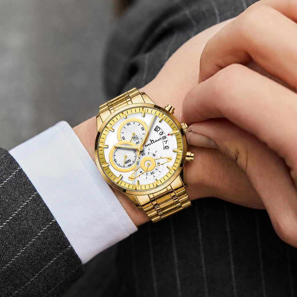Keep n Touch Premium Moonphase Chronograph Series - For Men KnT-1025 Stainless Steel-Watch