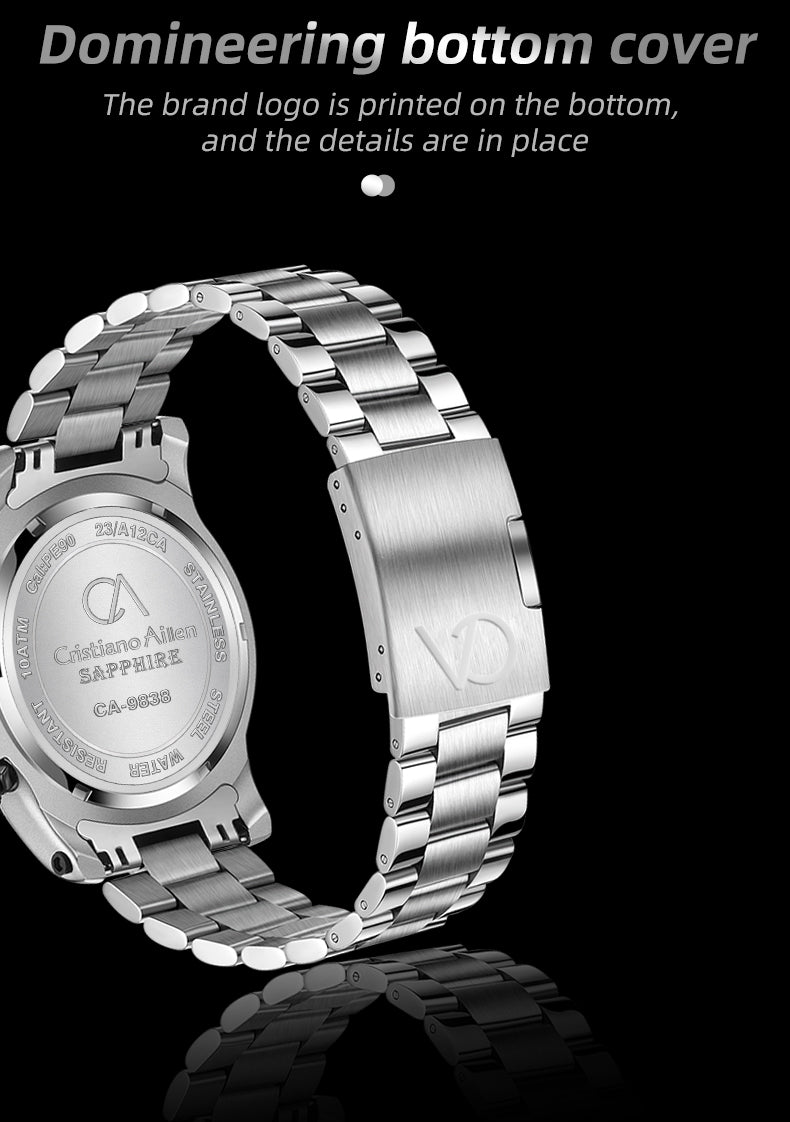 Oversized Luxury Waterproof Chrono Watch For Men - 9839