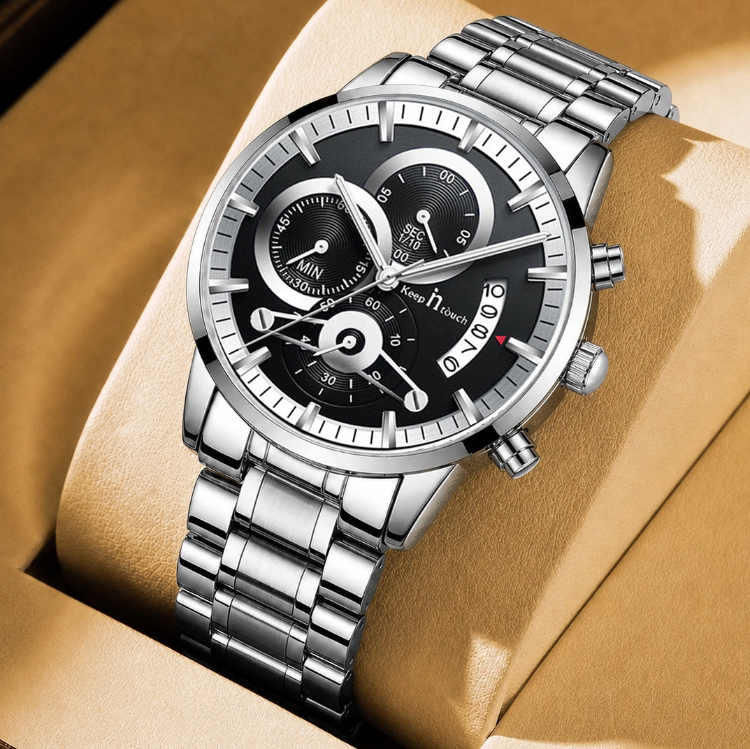 Keep n Touch Premium Moonphase Chronograph Series - For Men KnT-1025 Stainless Steel-Watch