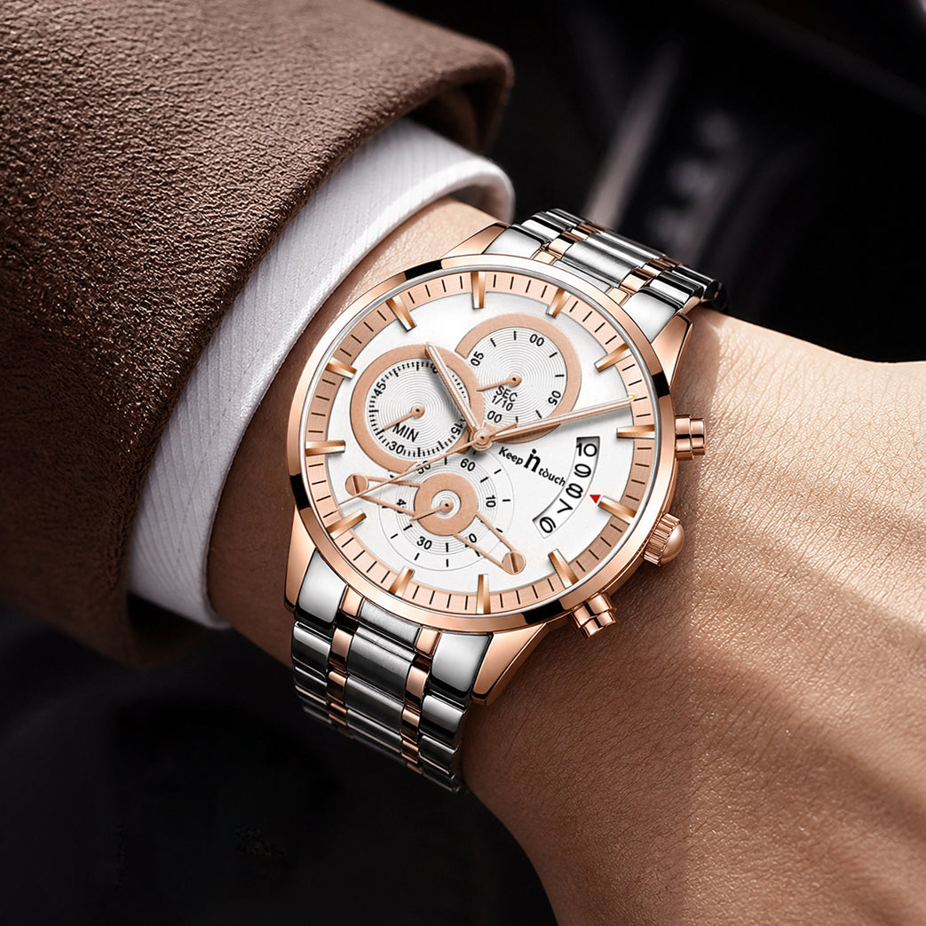 Keep n Touch Premium Moonphase Chronograph Series - For Men KnT-1025 Stainless Steel-Watch