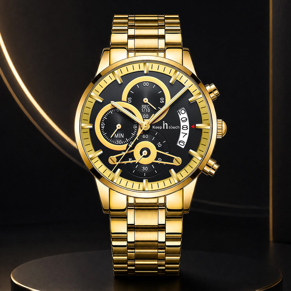 Keep n Touch Premium Moonphase Chronograph Series - For Men KnT-1025 Stainless Steel-Watch