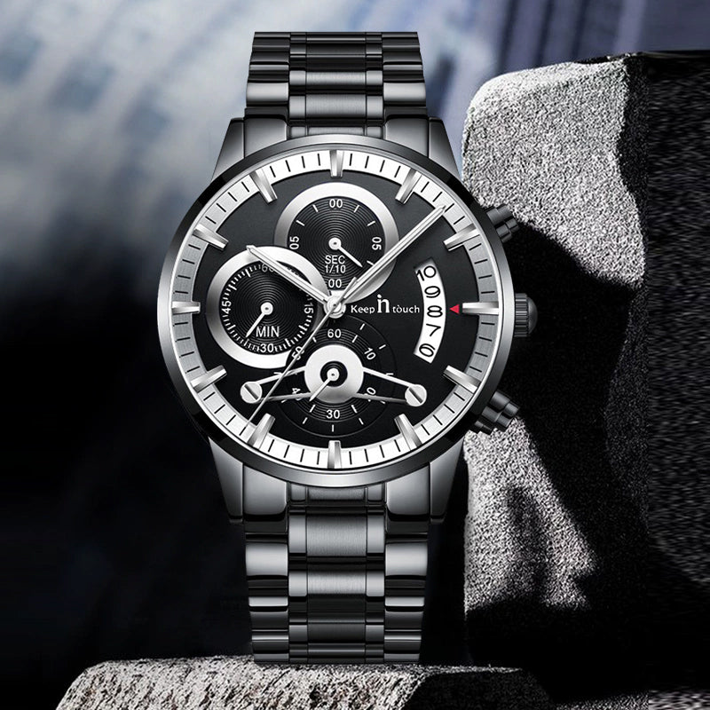 Keep n Touch Premium Moonphase Chronograph Series - For Men KnT-1025 Stainless Steel-Watch