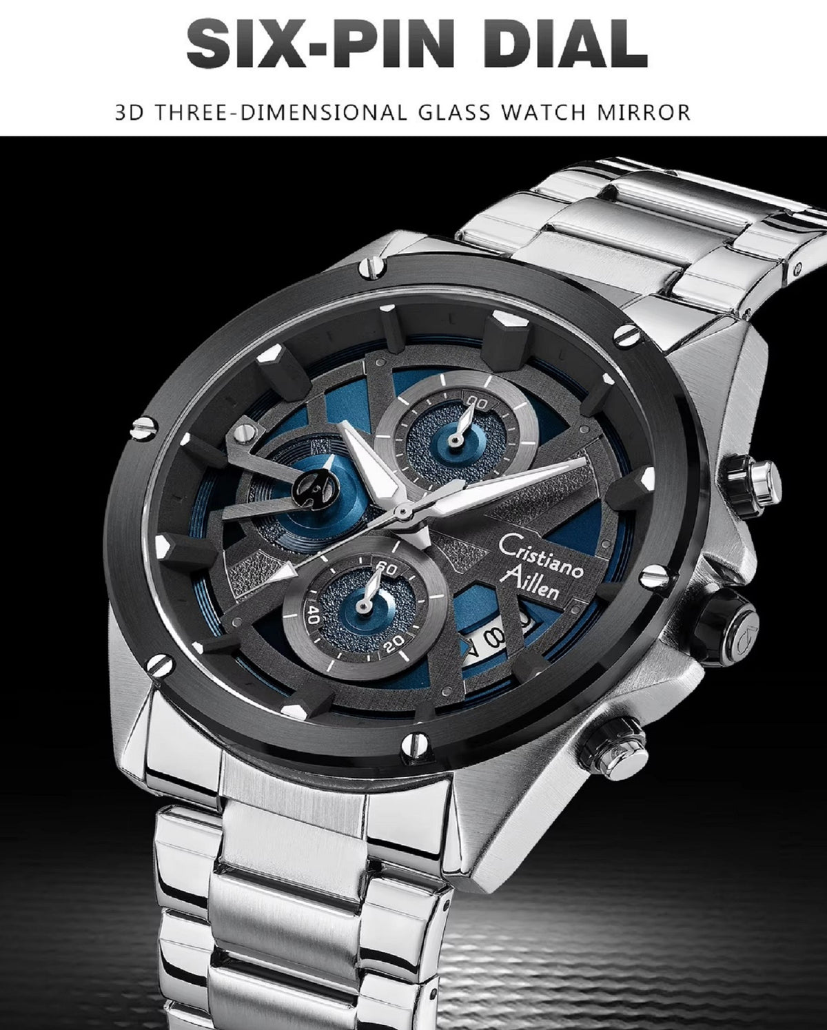 Luxury Chrono Waterproof Business Watch - 8895