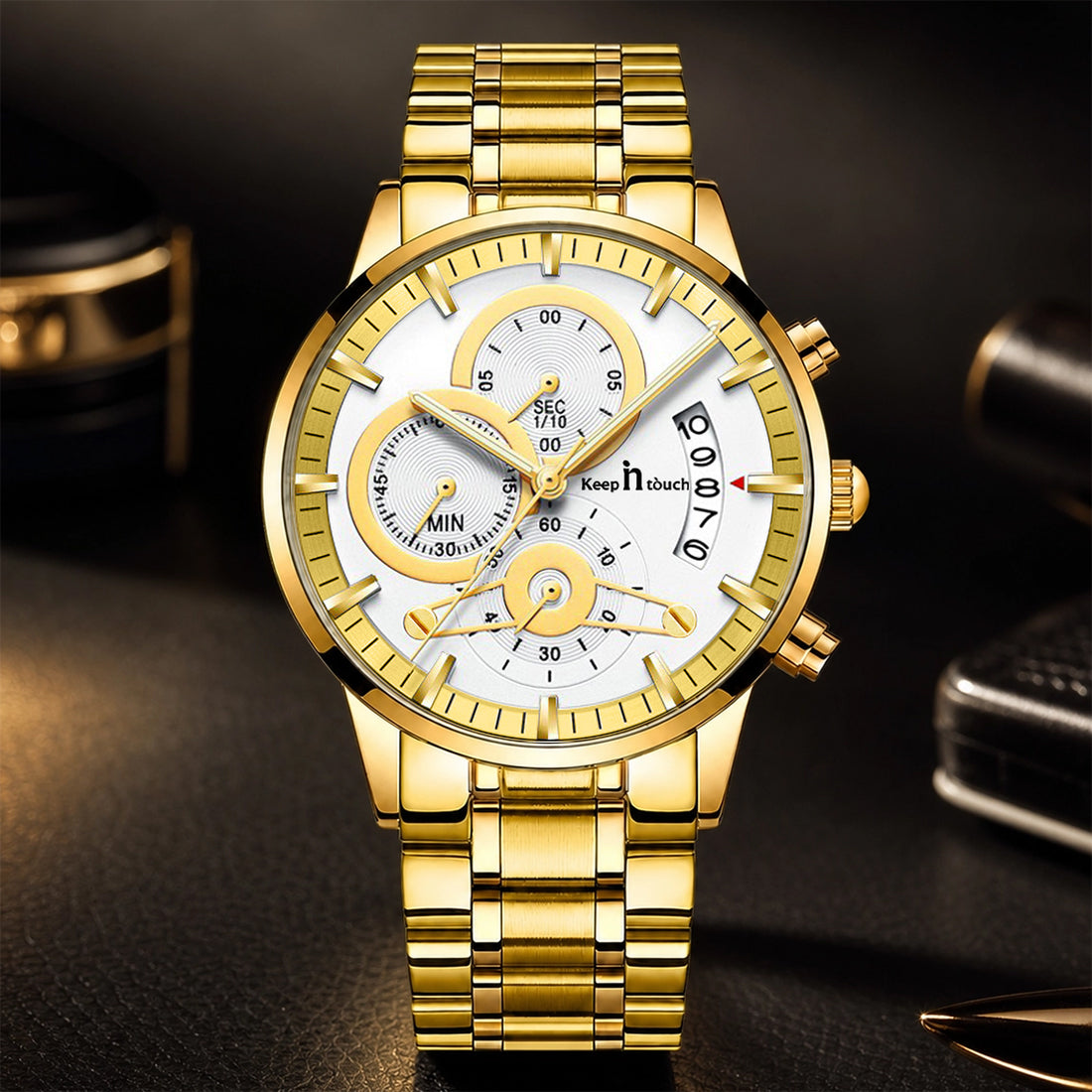 Keep n Touch Premium Moonphase Chronograph Series - For Men KnT-1025 Stainless Steel-Watch