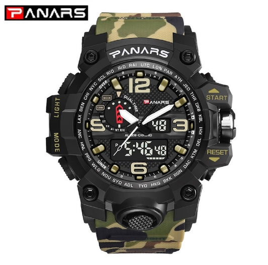 Quartz Movement Multi-Functional Dual Time Sports Watch - 8202