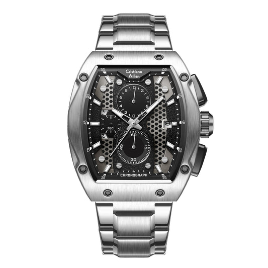 Cristiano Aillen CA-8917 silver black chronograph watch for men