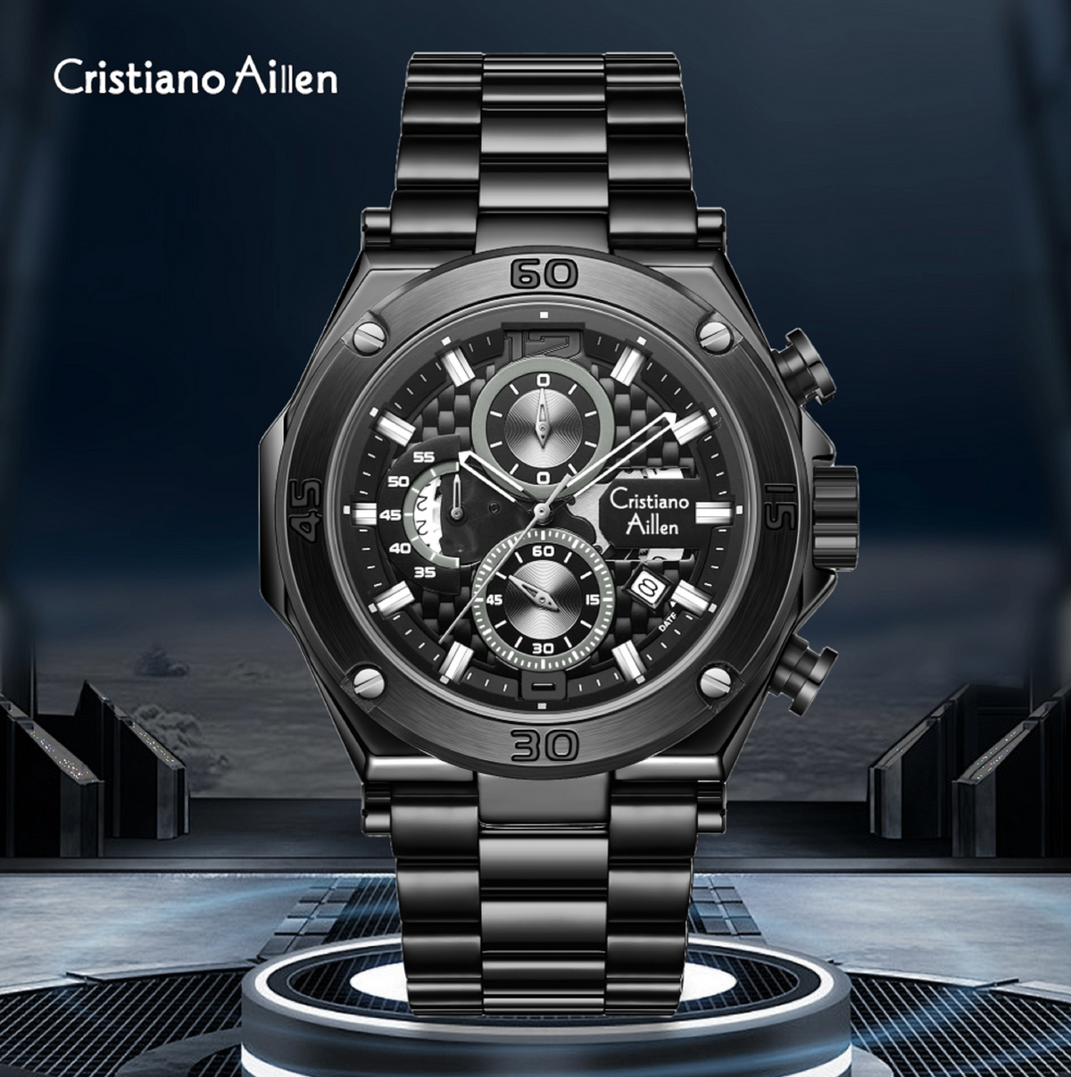 Oversized Luxury Waterproof Chrono Watch For Men - 9839